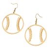 Brass & Iron Baseball Dangle Earrings for Women WG2115E-01-5