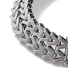 Non-Tarnish 304 Stainless Steel W Link Chain Bracelets for Women Men BJEW-Q343-03P-2