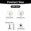 100 Bags ABS Plastic Imitation Pearl Rivet Studs DIY-GF0013-39-2