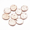 Alloy Blank Flat Round Hammered Pendants LS-PALLOY-M031-07RG-1