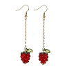 Handmade Lampwork Tassel Dangle Earrings EJEW-TA00658-2
