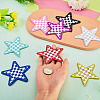 8Pcs 2 Styles Star with Lattice Computerized Embroidery Polyester Iron on/Sew on Patches PATC-TAC0001-28-7