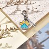 Dog Paw Print Alloy Enamel Pendant Decoration HJEW-JM02495-06-2