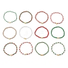 12Pcs Christmas Theme Glass Seed Beads Stretch Bracelet Sets BJEW-JB12109-2