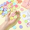 60Pcs 6 Colors Acrylic Buttons BUTT-CJ0001-03-4