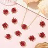 12Pcs Valentine's Day Rose Flower Alloy Links Connectors FIND-FS0004-87-6