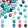 48pcs 8 colors Dyed Synthetic Turquoise Cabochons G-PH0036-03-1