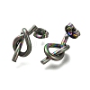 Ion Plating(IP) 304 Stainless Steel Knot Stud Earrings EJEW-C117-01RC-2