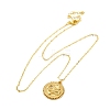 Brass Micro Pave Clear Cubic Zirconia Flat Round with Snake Pendant Necklaces LS-NJEW-S438-02A-G-4