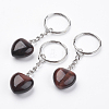 Dyed & Heated Natural Red Tiger Eye Keychain KEYC-F019-02G-1