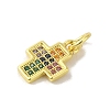 Brass Micro Pave Cubic Zirconia Charms KK-M283-20K-02-2