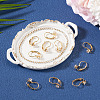 10Pcs Square Brass Micro Pave Clear Cubic Zirconia Leverback Earring Findings KK-TADJ0001-19-5