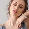 8Ocs 4 Styles Brass Rhinestone Peanut Twister Clasps KK-DR0001-58-4