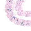 Baking Paint Electroplate Transparent Glass Beads Strands EGLA-N020-04E-3