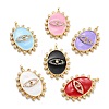 Golden Plated Brass Micro Pave Clear Cubic Zirconia Pendants ZIRC-L097-029-G-1