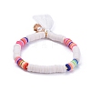 Handmade Polymer Clay Heishi Beads Stretch Bracelets BJEW-JB05088-01-1