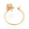 Butterfly Brass Shell Cuff Ring Settings KK-T076-43G-3