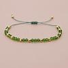 Glass & Brass Round Beads Braided Bead Bracelets LS-RD6595-5-1