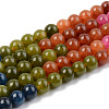 Round Dyed Natural Quartz Beads Strands G-T132-013A-01-2