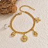 304 Stainless Steel Crystal Rhinestone and Imitation Pearl Butterfly Flower Charm 2-Strand Bracelets for Women WG73EE1-01-1