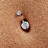 316L Surgical Stainless Steel Cubic Zirconia Flat Round Curved Barbell Belly Rings WGC75B2-01-1