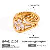3Pcs 316 Surgical Stainless Steel with Clear Cubic Zirconia Finger Rings for Women FS-WG7760B-04-1