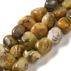 Natural Yellow Moss Agate Beads Strands G-B078-D13-01-2