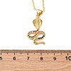 Brass Micro Pave Colorful Cubic Zirconia Snake Pendant Necklaces NJEW-S438-02H-G-5