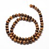 Natural Tiger Eye Round Bead Strands G-P072-33-8mm-2