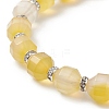 Dyed Natural Agate Beaded Stretch Bracelet BJEW-JB09179-04-4