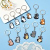 11Pcs 11 Colors Cat Shape PVC Pendant Keychains KEYC-YW0001-22-2