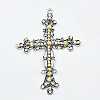 Stylish Alloy Rhinestone Cross Pendant Necklaces IL1891-3