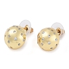 Brass Micro Pave Clear Cubic Zirconia Studs Earring for Women EJEW-S225-15G-1