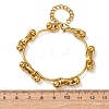 304 Stainless Steel Curved Bar Link Chain Bracelets for Women BJEW-F536-15G-3