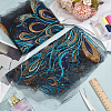 Phoenix Tail Pattern Polyester Lace with PVC Embroidered Fabric SENE-WH0003-38-5