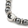 304 Stainless Steel & Synthetic Non-magnetic Hematite Round Beaded Bracelets for Women BJEW-G717-12-3