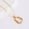 Vintage Stainless Steel Trapezoid Pendant Necklaces WL0350-3