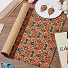 Flower Pattern Cork Wood Craft Fabric DIY-WH0588-67-5