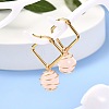 Copper Wire Wrapped Natural Rose Quartz Dangle Earrings for Women EJEW-JE04629-01-2