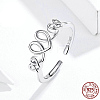 Adjustable 925 Sterling Silver Cuff Rings RJEW-FF0013-01P-2
