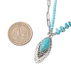 Alloy Pave Synthetic Turquoise Horse Eye Pendant Necklaces NJEW-JN05158-4