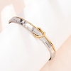Duo Tone 304 Stainless Steel Knot Open Cuff Bangles for Women SA-CBA2192-05GP-02-1