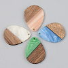 Opaque Resin & Walnut Wood Pendants RESI-S389-010A-C-1