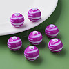 Opaque Striped Acrylic Beads MACR-S373-27B-02-5