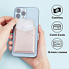 CRASPIRE 8Pcs 4 Colors PU Leather Cell Phone Adhesive Card Holders DIY-CP0007-47-4