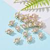 Flower Brass Micro Pave Cubic Zirconia Links Connectors X-ZIRC-L054-09KCG-NR-6
