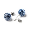 Gifts for Her Valentines Day 925 Sterling Silver Austrian Crystal Rhinestone Ball Stud Earrings for Girl Q286H081-2