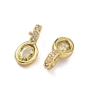 Brass Micro Pave Cubic Zirconia Charms KK-Q039-04A-G-2