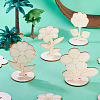 20Pcs 4 Styles Flower Unfinished Wood Display Decorations for DIY Painting Decoration Crafts DJEW-TA0001-38-8
