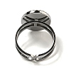 Oval with Teardrop 304 Stainless Steel Open Cuff Rings STAS-Z060-14P-4